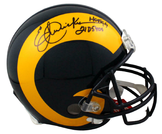 Eric Dickerson Los Angeles Rams Signed Rams Full-sized 81-99 TB Authentic Helmet with 2 Insc BAS COA (St. Louis)