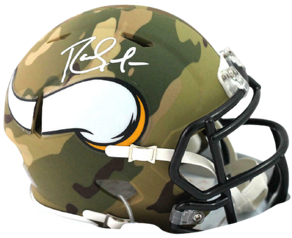 Randy Moss Minnesota Vikings Signed Minnesota Vikings Camo Speed Mini Helmet -(BAS COA)