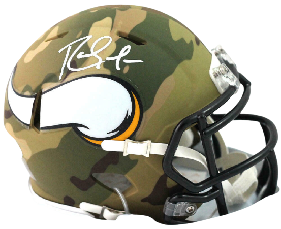 Randy Moss Minnesota Vikings Signed Minnesota Vikings Camo Speed Mini Helmet -(BAS COA)