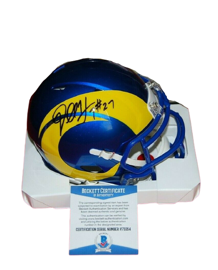 TORRY HOLT NFL ST. LOUIS RAMS SIGNED AUTOGRAPHED MINI HELMET LA RAMS  BECKETT COA