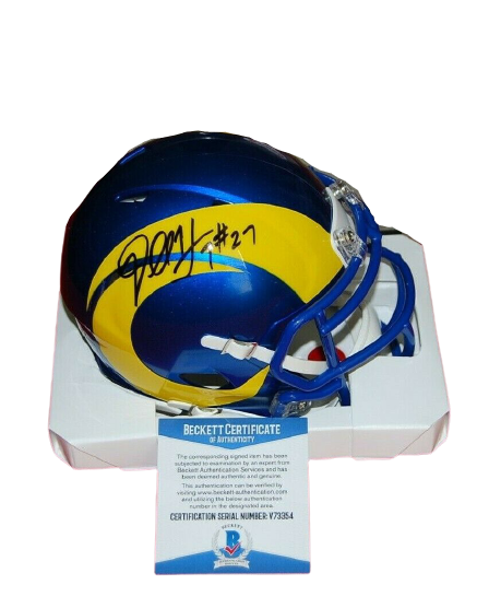 Darrell Henderson Los Angeles Rams Signed Speed Mini Helmet BAS COA (St. Louis)