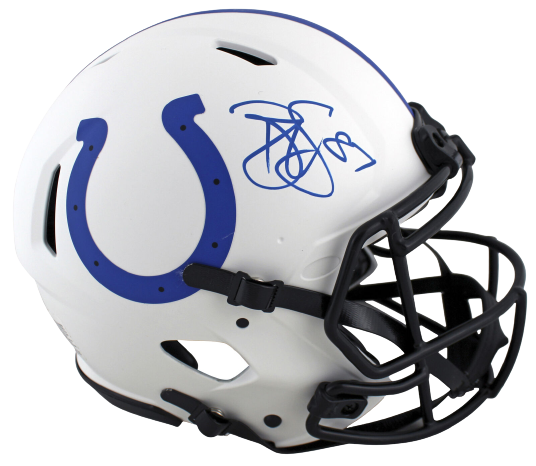 Reggie Wayne Indianapolis Colts Lunar Full Size Speed Proline Helmet P —  Ultimate Autographs