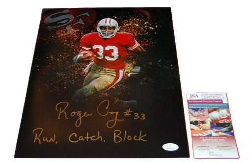 NFL San Francisco 49ers Roger Craig Photograph Signed 16x20 JSA 3X SB Champ