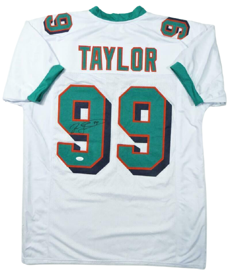 Jason Taylor Miami Dolphins Signed White Pro Style Jersey (JSA COA)