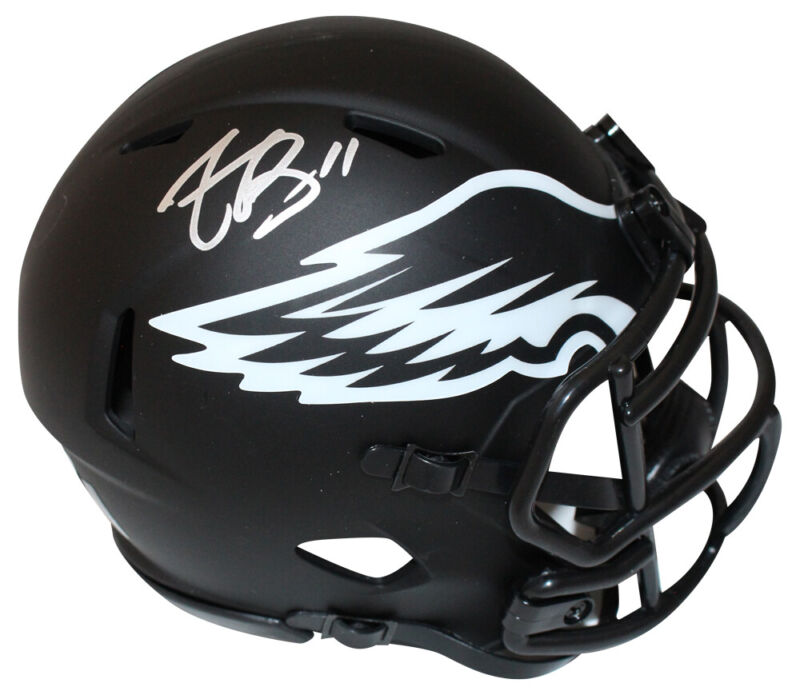Aj Brown Autographed Philadelphia Eagles Eclipse Mini Helmet Beckett 40802