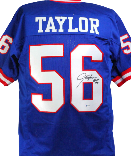 Lawrence Taylor New York Giants Signed Blue Pro Style Jersey with HOF *6 (BAS COA)