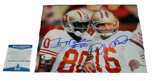 Joe Montana/Jerry Rice San Francisco 49ers Signed 8x10 Photo 2 (BAS COA)