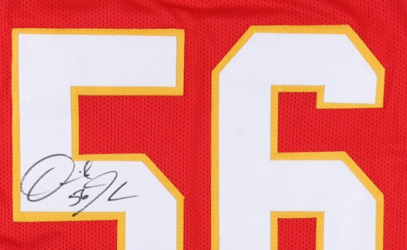 DERRICK JOHNSON SIGNED AUTOGRAPHED KANSAS CITY CHIEFS JERSEY BECKETT COA