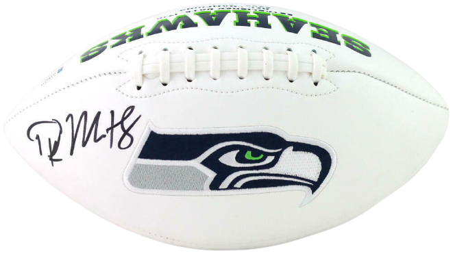 DK Metcalf Seattle Seahawks Signed Seattle Seahawks Logo Football (BAS COA)