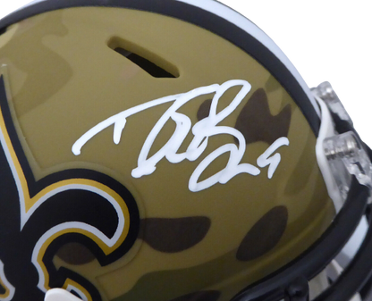 Drew Brees New Orleans Saints Signed Saints Camouflage Speed Mini Helmet 185740 (BAS COA)