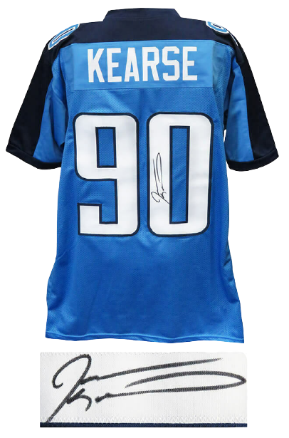 Jevon Kearse Tennessee Titans Signed Blue Custom Football Jersey (SCHWARTZ)