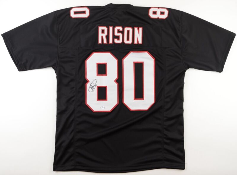 ANDRE RISON SIGNED AUTOGRAPHED ATLANTA FALCONS CUSTOM JERSEY PSA COA