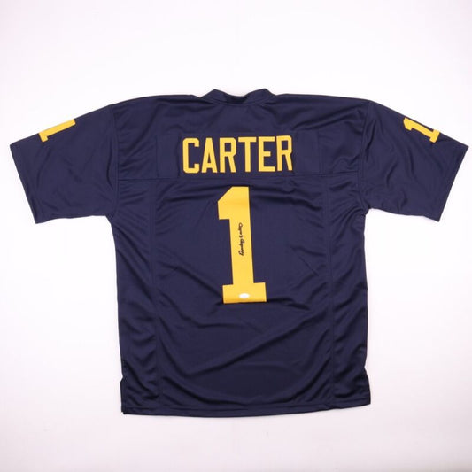 ANTHONY CARTER SIGNED AUTOGRAPHED MICHIGAN WOLVERINES CUSTOM JERSEY JSA COA