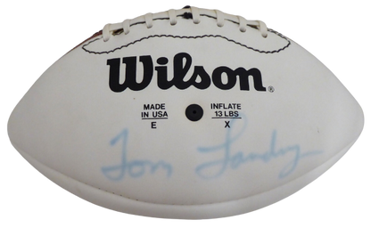Tom Landry Dallas Cowboys Autographed Signed White Logo Football (Flat) V62721 (BAS COA)
