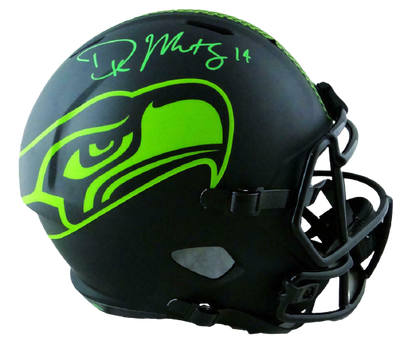 DK Metcalf Seattle Seahawks Signed Seattle Seahawks Full-sized Eclipse Helmet with 14 (BAS COA)