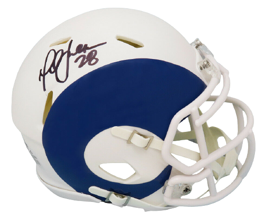 Marshall Faulk Los Angeles Rams Signed AMP Alternate Riddell Speed Mini Helmet (BAS COA)