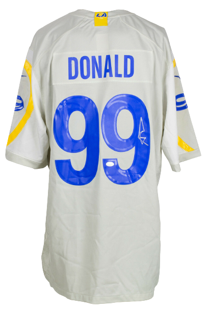 Aaron Donald Los Angeles Rams Signed Cream Nike Game Football Jersey (JSA COA), , 