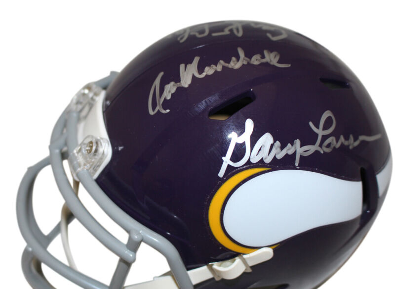 Purple People Eaters Signed Vikings 60-79 Speed Mini Helmet 4 Sigs BAS 37289