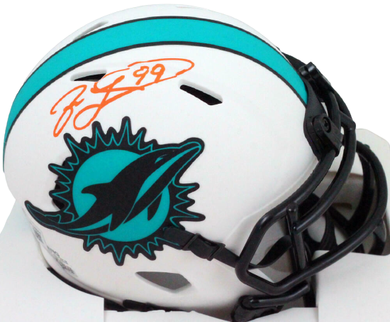 Jason Taylor Miami Dolphins Signed Lunar Mini Helmet (BAS COA)