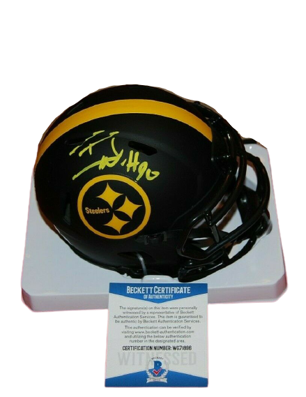 Steel Curtain Autographed Pittsburgh Steelers Throwback Mini Helmet - JSA &  GAI COA