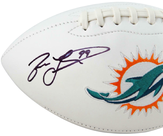 Jason Taylor Miami Dolphins Signed Miami Dolphins Logo Football with HOF (JSA COA)