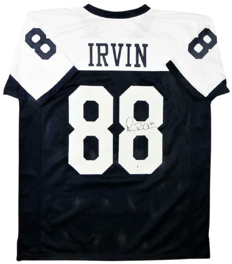 Michael Irvin Dallas Cowboys Signed White and Blue Pro Style Jersey (BAS COA)