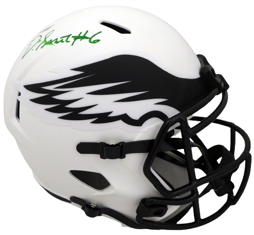 DeVonta Smith Philadelphia Eagles Signed Eagles Lunar Eclipse Full-sized Smudged Helmet (BAS COA)