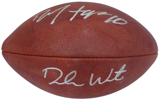 DESHAUN WATSON & DEANDRE HOPKINS HOUSTON TEXANS AUTOGRAPHED NFL FOOTBALL  #143298 (BAS COA)