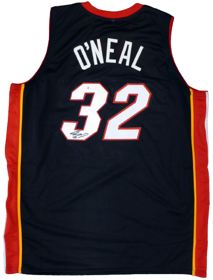 Shaquille O'Neal Miami Heat Signed Black Jersey On 3 191015 (BAS COA)