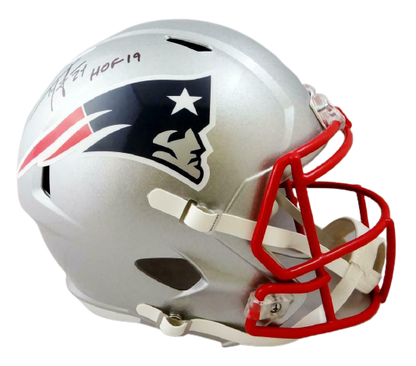 Ty Law New England Patriots Signed New England Patriots Full-sized Speed Helmet with HOF (BAS COA)