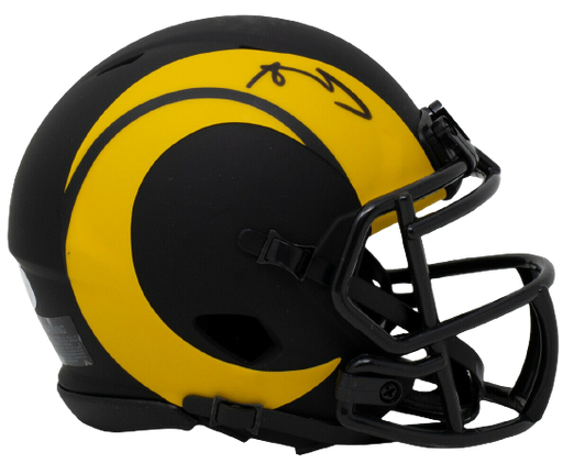 Aaron Donald Los Angeles Rams Signed Mini Speed Replica Eclipse Helmet (JSA COA), , 