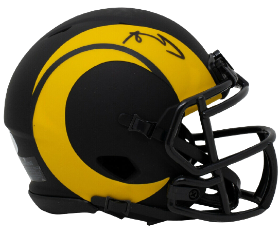 Aaron Donald Los Angeles Rams Signed Mini Speed Replica Eclipse Helmet (JSA COA), , 