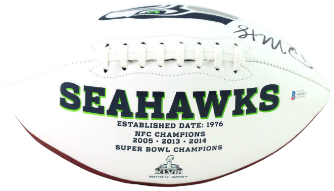 DK Metcalf Seattle Seahawks Signed Seattle Seahawks Logo Football (BAS COA)