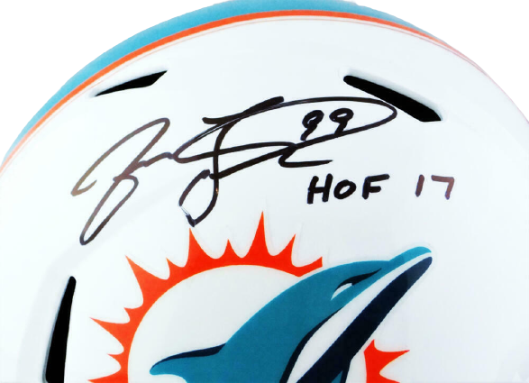 Jason Taylor Miami Dolphins Signed Full-sized Miami Dolphins Speed Helmet with HOF (JSA COA)