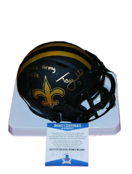 Taysom Hill New Orleans Saints Signed Eclipse Helmet with "Swiss Army Knife" (BAS COA)
