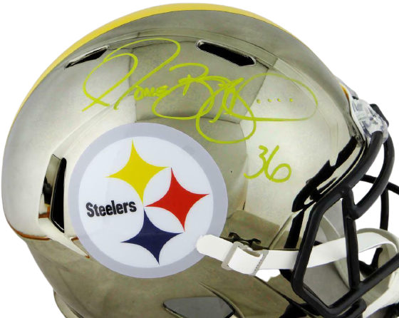 Jerome Bettis Pittsburgh Steelers Signed Pittsburgh Steelers Full-sized Chrome Helmet (BAS COA)
