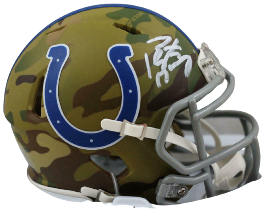 Peyton Manning Indianapolis Colts Signed Camo Speed Mini Helmet FAN COA (Baltimore)