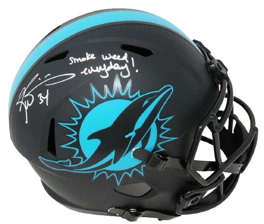Ricky Williams Miami Dolphins Signed Eclipse Riddell F/S Speed Helmet w/Weed INS (SCHWARTZ)
