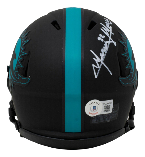 Mercury Morris Miami Dolphins Signed Mini Speed Replica Eclipse Helmet w/Case (BAS COA)