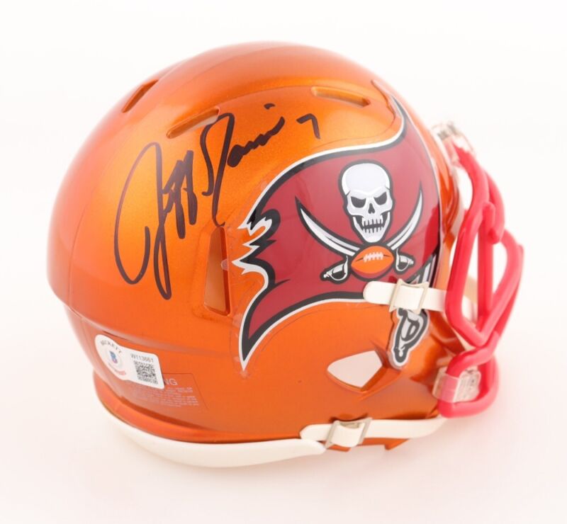 JEFF GARCIA AUTOGRAPHED TAMPA BAY BUCCANEERS FLASH MINI HELMET PSA COA