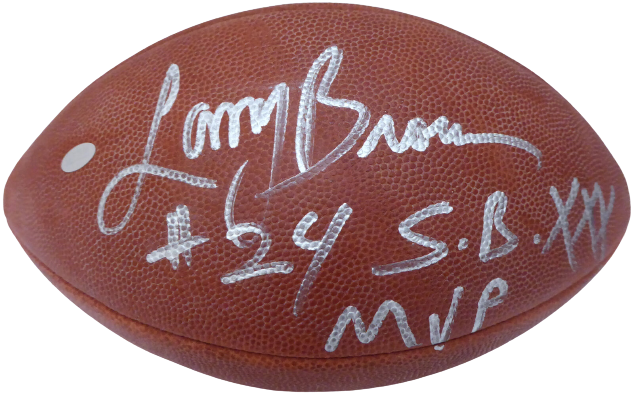Larry Brown Dallas Cowboys Autographed NFL SB Leather Football Cowboys "SB MVP" V62699 (BAS COA)