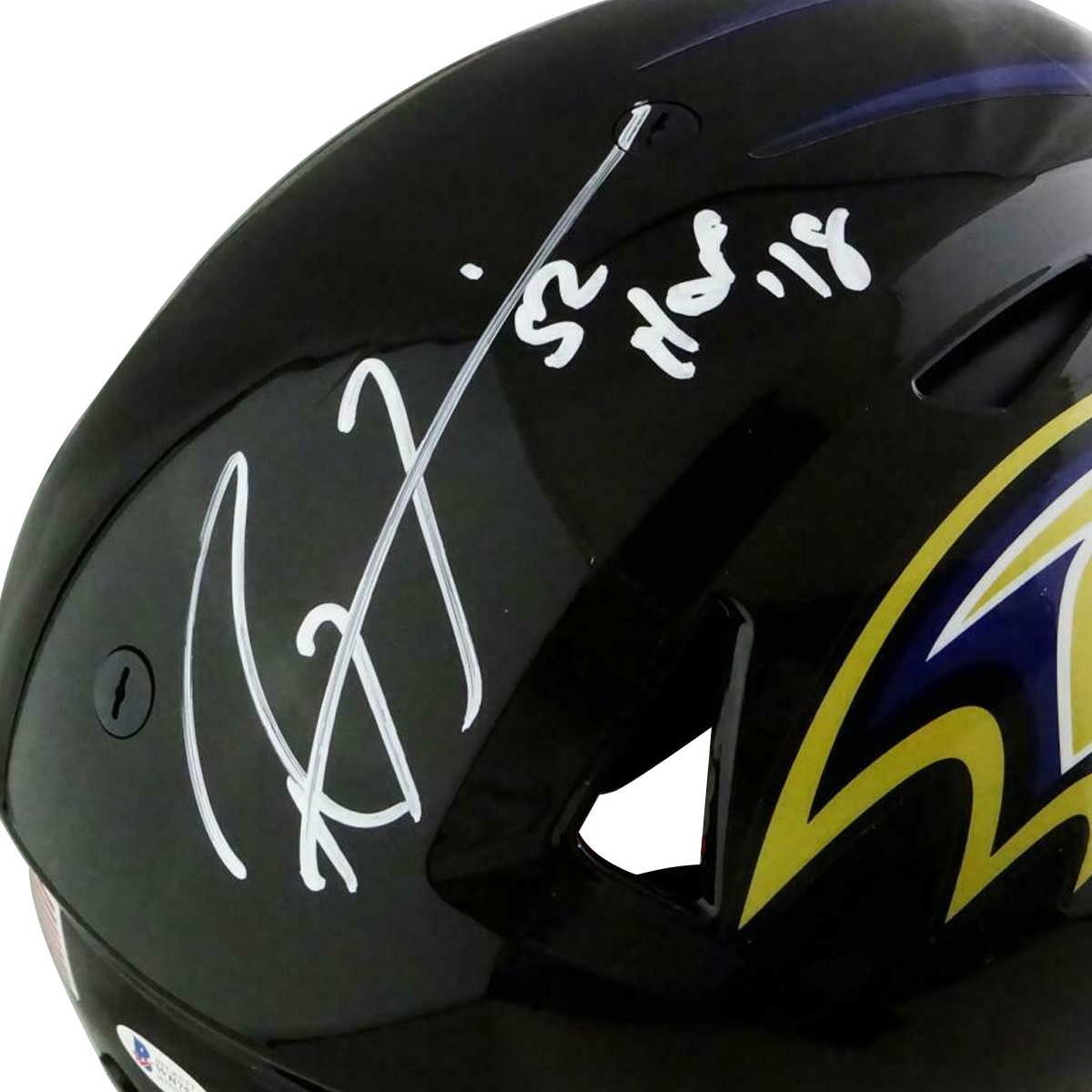 Ray Lewis Baltimore Ravens Signed F/S SpeedFlex Helmet w/ HOF (BAS COA)