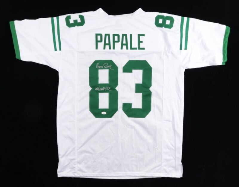 VINCE PAPALE "INVINCIBLE" SIGNED AUTOGRAPHED EAGLES GREEN CUSTOM JERSEY JSA COA