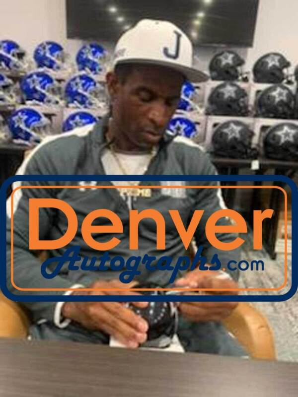 Deion Sanders Autographed Atlanta Falcons TB 2003-19 Mini Helmet BAS 34583