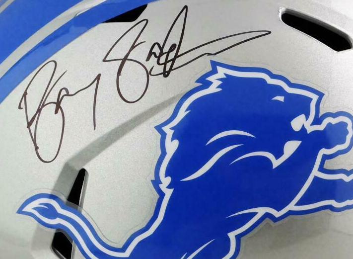 Barry Sanders Detroit Lions Signed Detroit Lions Full-sized Speed Helmet (BAS COA)