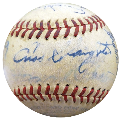 Enos Slaughter St. Louis Cardinals Signed Baseball 27 Sigs A52646 (BAS COA)