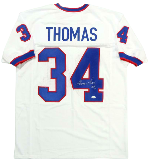 Thurman Thomas Buffalo Bills Signed White Pro Style Jersey with HOF (JSA COA)