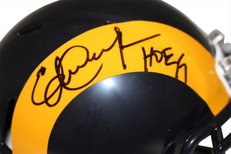 Eric Dickerson Signed Los Angeles Rams 81-99 Speed Mini Helmet HOF BAS 38879