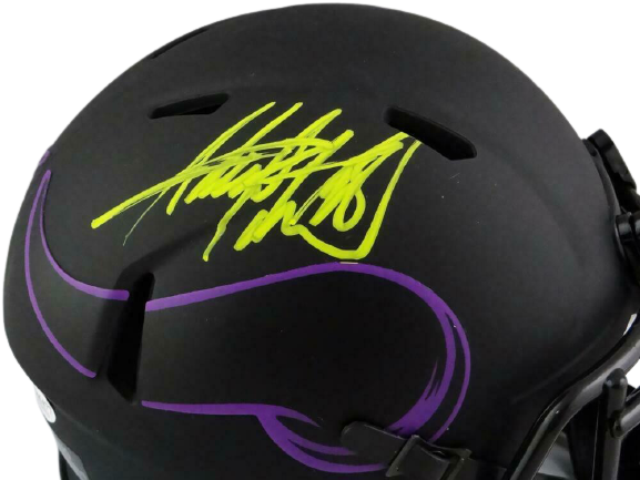 Adrian Peterson Minnesota Vikings Signed Minnesota Vikings Eclipse Mini Helmet (BAS COA), , 