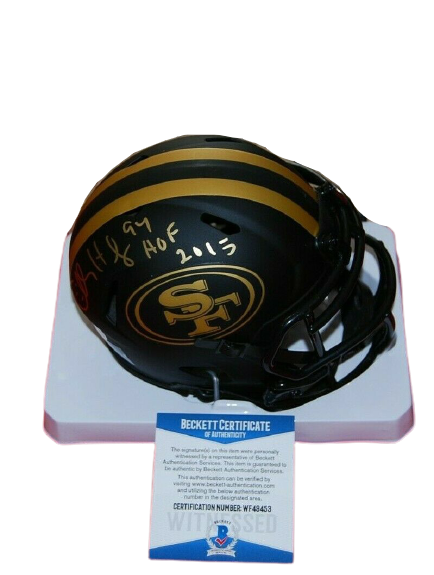 Charles Haley San Francisco 49ers Signed Eclipse Mini Helmet with HOF 2015 (BAS COA)